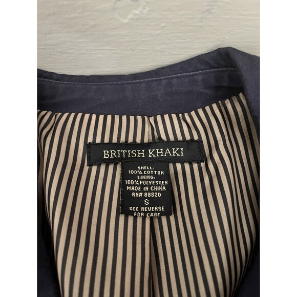 British Khaki Navy Blazer S One Button Preppy Minimalist Preppy Academic Nerd - Picture 2 of 10